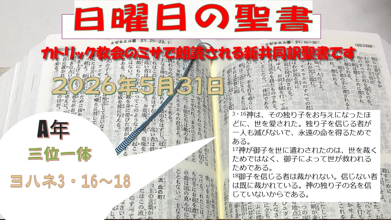 三位一体（A年）の聖書⇒2026/05/31