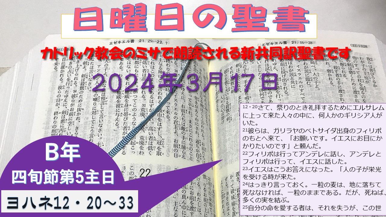 四旬節第5主日(B年)の聖書